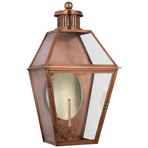 Visual Comfort & Co. Signature Collection Stratford Medium 3/4 Gas Wall Lantern, 1-Light, Soft Copper, 26"H (CHO 2451SC-CG D03QX) 