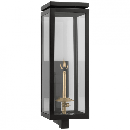 Visual Comfort & Co. Signature Collection Fresno Medium Bracketed Gas Wall Lantern, 1-Light, Matte Black, 18.5"H (CHO 2560BLK-CG D03QR) 