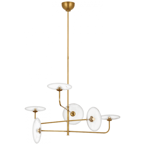 Visual Comfort & Co. Signature Collection Calvino Large Arched Chandelier, 1-Light, LED, Hand-Rubbed Antique Brass, 32.25"W (S 5692HAB-CG D03R9) 