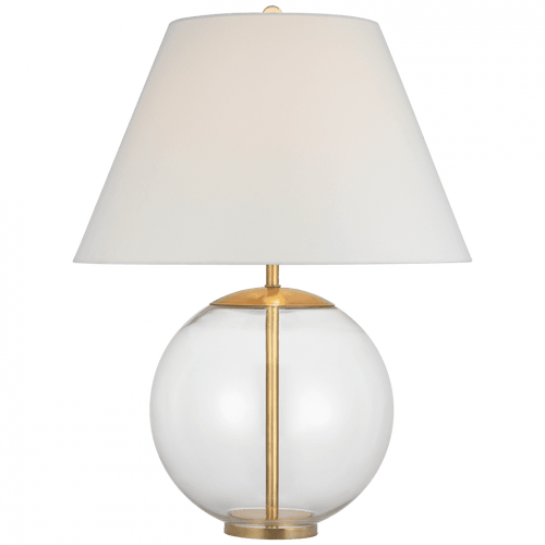 Visual Comfort & Co. Signature Collection Morton Large Table Lamp, 1-Light, LED, Clear Glass, Linen Shade, 30.5"H (ARN 3001CG-L D03RE) 