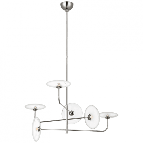 Visual Comfort & Co. Signature Collection Calvino Large Arched Chandelier, 1-Light, LED, Polished Nickel, 32.25"W (S 5692PN-CG D03RC) 