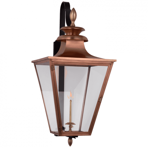 Visual Comfort & Co. Signature Collection Albermarle Large Bracketed Gas Wall Lantern, 1-Light, Soft Copper, Brass, 39.75"H (CHO 2437SC-CG D03RP) 