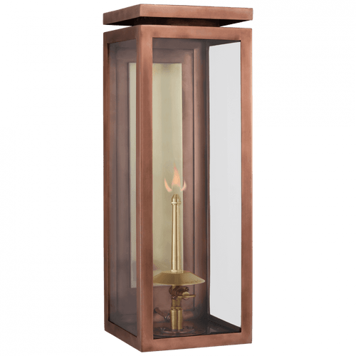 Visual Comfort & Co. Signature Collection Fresno Medium 3/4 Gas Wall Lantern, 1-Light, Soft Copper, 17"H (CHO 2550SC-CG D01T5) 
