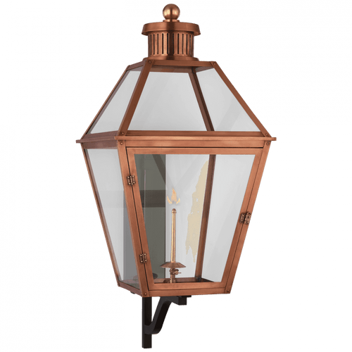 Visual Comfort & Co. Signature Collection Stratford X-Large Bracketed Gas Wall Lantern, 1-Light, Soft Copper, 40.5"H (CHO 2457SC-CG D01TD) 