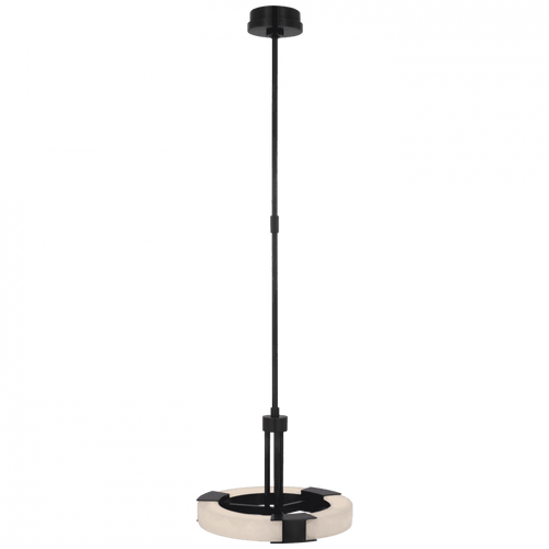 Visual Comfort & Co. Signature Collection Covet Small Ring Pendant, 1-Light, LED, Bronze, Alabaster, 13.75"W (KW 5136BZ/ALB D01UM) 