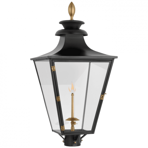 Visual Comfort & Co. Signature Collection Albermarle Gas Post Light, 1-Light, Matte Black, Brass, 29.5"H (CHO 7430BLK-CG D02R2) 