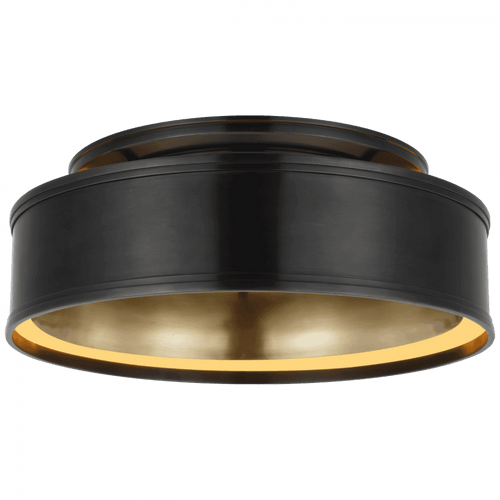 Visual Comfort & Co. Signature Collection Connery Flush Mount, 1-Light, LED, Bronze, 18"W (CHC 4612BZ D02RE) 