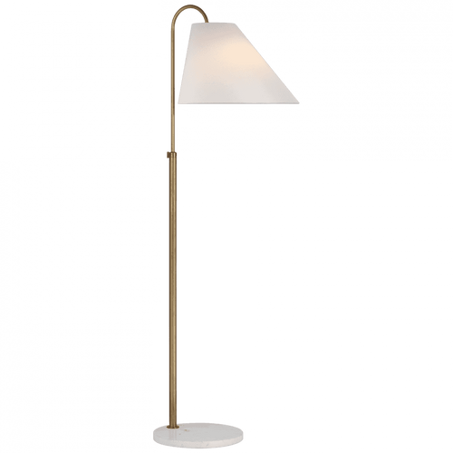 Visual Comfort & Co. Signature Collection Kinsley Medium Floor Lamp, 1-Light, LED, Soft Brass, Linen Shade, 54.5"H (KS 1220SB-L D02RG) 