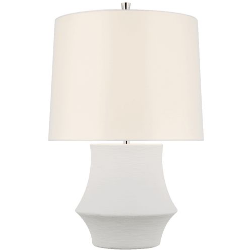 Visual Comfort & Co. Signature Collection Lakmos Small Table Lamp, 1-Light, LED, Plaster White, Linen Shade, 19.5"H (ARN 3321PW-L D02RQ) 