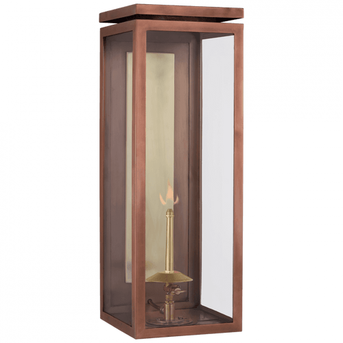 Visual Comfort & Co. Signature Collection Fresno Large 3/4 Gas Wall Lantern, 1-Light, Soft Copper, 20"H (CHO 2551SC-CG D02RX) 