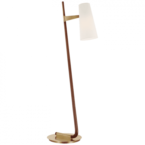 Visual Comfort & Co. Signature Collection Katia Floor Lamp, 1-Light, LED, Mahogany, Hand-Rubbed Antique Brass, Linen Shade, 56.75"H (ARN 1060MHG/HAB-L D02T7) 