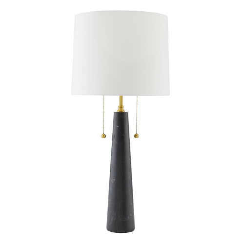 Arteriors Home Sidney Table Lamp, 2-Light, Black, Antique Brass, Off-White, 34"H (49924-711 3QPAK) 