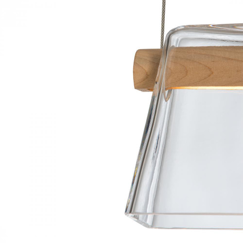 Hubbardton Forge More Cowbell Pendant, 1-Light, LED, Sterling, Clear with Frost, 40.3"W (136570-LED-STND-85-WD-YE0560 5D6R2J) 