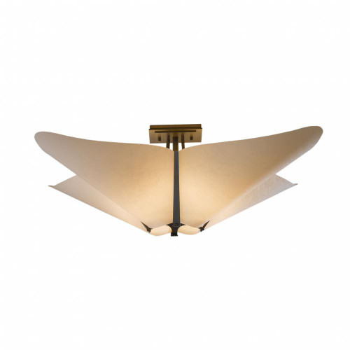 Hubbardton Forge Kirigami Semi-Flush, 4-Lights, Oil Rubbed Bronze, Spun Frost Shade, 22.5"W (123305-SKT-14-SH1995 5N8RCX) 