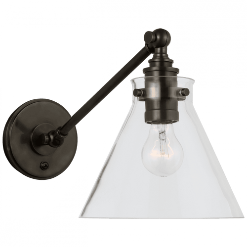Visual Comfort & Co. Signature Collection Parkington Single Library Wall Light, 1-Light, LED, Bronze, 9.75"H (CHD 2525BZ-CG CWY64) 