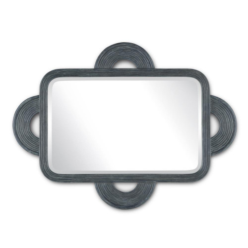 Currey and Company Santos Vintage Navy Rectangular Mirror 