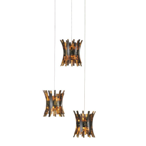 Currey and Company Alsop 3-Light Round Multi-Drop Pendant 