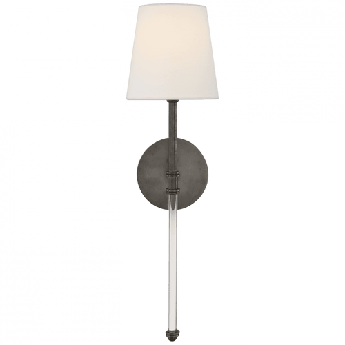 Visual Comfort & Co. Signature Collection Camille Sconce, 1-Light, Bronze, Linen Shade, 19"H (SK 2016BZ-L D04PV) Visual Comfort & Co. Signature Collection Camille Sconce, 1-Light, Bronze, Linen Shade, 19"H (SK 2016BZ-L D04PV)