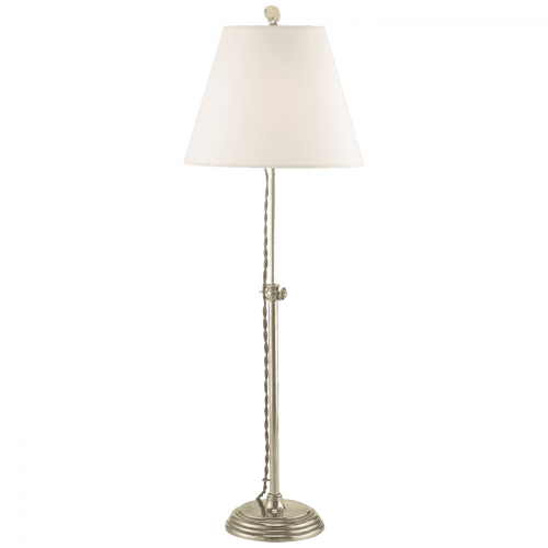 Visual Comfort & Co. Signature Collection Wyatt Accent Lamp, 1-Light, Antique Nickel, Linen Shade, 20.5"H (SK 3005AN-L D04Q0) 