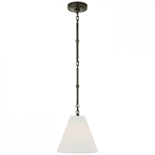Visual Comfort & Co. Signature Collection Goodman Petite Hanging Shade, 1-Light, Bronze, Linen Shade, 12"H (TOB 5089BZ-L D04R5) 