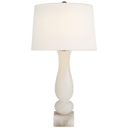 Visual Comfort & Co. Signature Collection Contemporary Balustrade Table Lamp, 1-Light, Alabaster, Linen Shade, 30"H (CHA 8646ALB-L D05QC) 