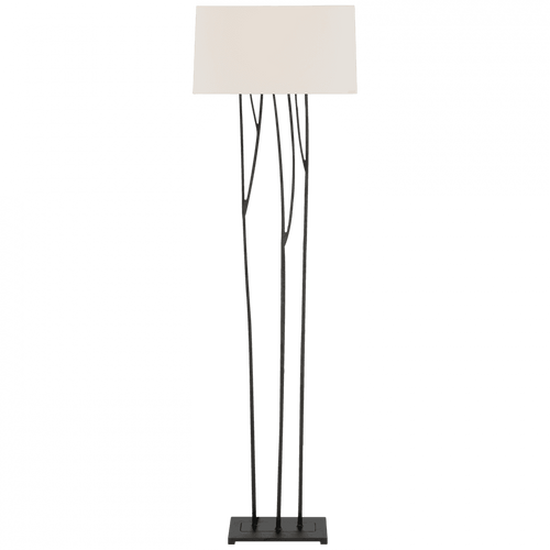 Visual Comfort & Co. Signature Collection Aspen Floor Lamp, 2-Light, Blackened Rust, Rectangle Linen Shade, 59.5"H (S 1050BR-L D05R8) 