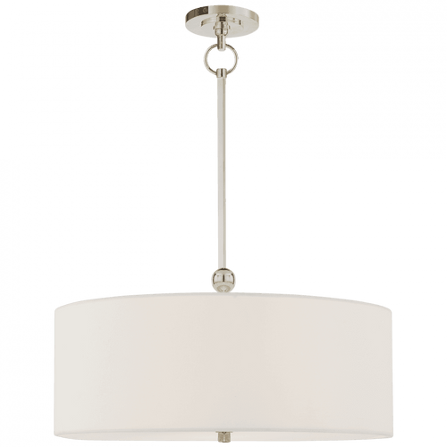 Visual Comfort & Co. Signature Collection Reed Hanging Shade, 1-Light, Polished Nickel, Linen Shade, 29.5"H (TOB 5011PN-L D06NU) 