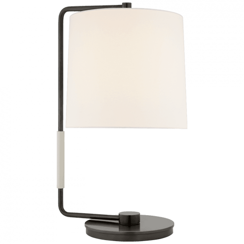 Visual Comfort & Co. Signature Collection Swing Swing Table Lamp, 1-Light, Bronze, Linen Shade, 22"H (BBL 3070BZ-L D30GT) 