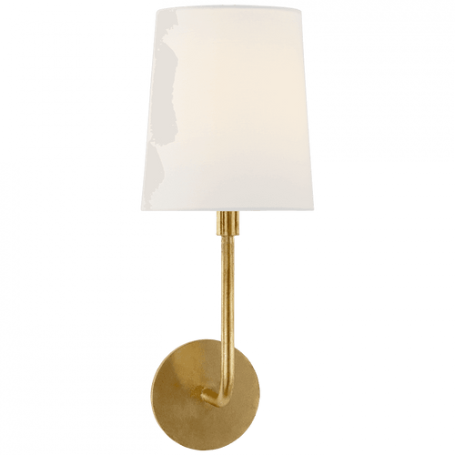 Visual Comfort & Co. Signature Collection Go Lightly Sconce, 1-Light, Gild, Linen Shade, 17"H (BBL 2080G-L D30GQ) 