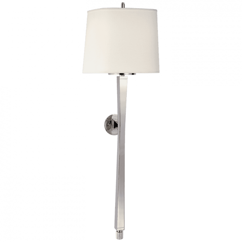 Visual Comfort & Co. Signature Collection Edie Baluster Baluster Sconce, 2-Light, Polished Nickel, Linen Shield Shade, 32.75"H (TOB 2741PN-L D06Q7) 