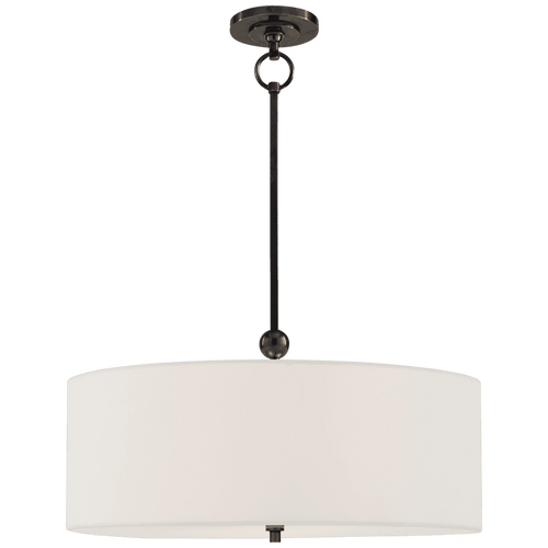 Visual Comfort & Co. Signature Collection Reed Hanging Shade, 1-Light, Bronze, Linen Shade, 29.5"H (TOB 5011BZ-L D06QA) 