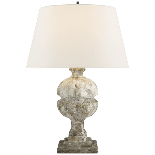 Visual Comfort & Co. Signature Collection Desmond Table Lamp, 1-Light, Garden Stone, Linen Shade, 26"H (AH 3100GS-L D06QG) 
