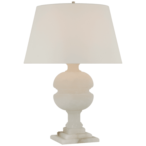 Visual Comfort & Co. Signature Collection Desmond Table Lamp, 1-Light, Alabaster, Linen Shade, 26"H (AH 3100ALB-L D30J1) 