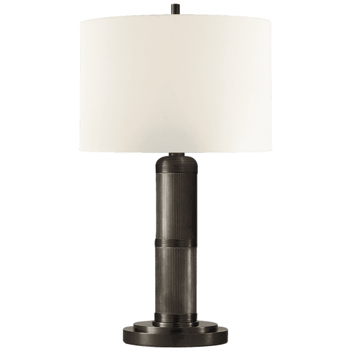 Visual Comfort & Co. Signature Collection Longacre Small Table Lamp, 2-Light, Bronze, Linen Shade, 16"H (TOB 3000BZ-L D30K6) 