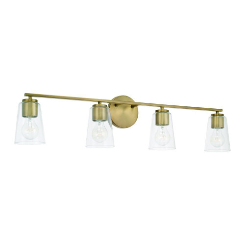 Capital Portman Vanity Light, Aged Brass, 35.25"W 