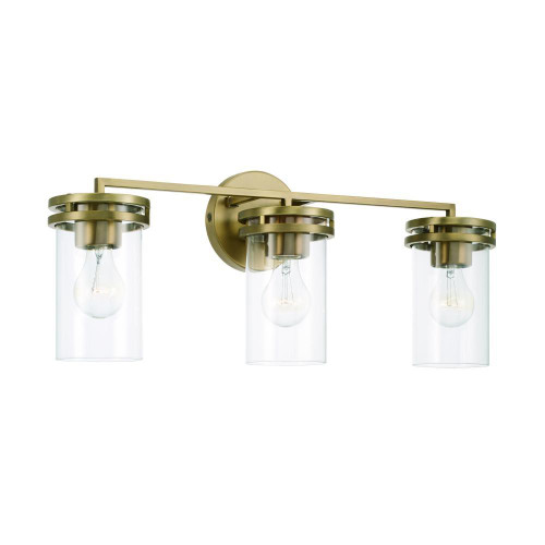 Capital Fuller Vanity Light, Aged Brass, 24"W 