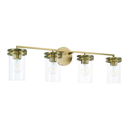 Capital Fuller Vanity Light, Aged Brass, 33.5"W 