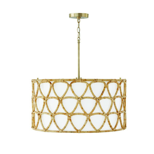 Capital Tulum Pendant, Matte Brass, 24.5"W 