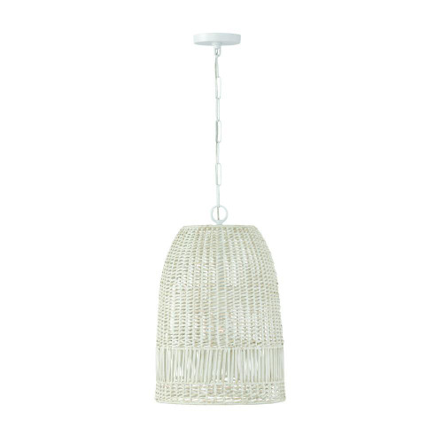 Capital Naomi Pendant, Chalk White, 13.75"W 