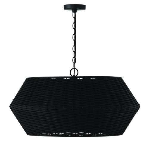 Capital Boca Pendant, Matte Black, 29.5"W 