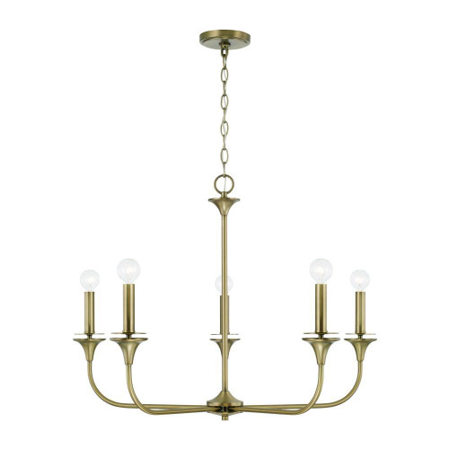 Capital Presley Chandelier, Aged Brass, 31"W 