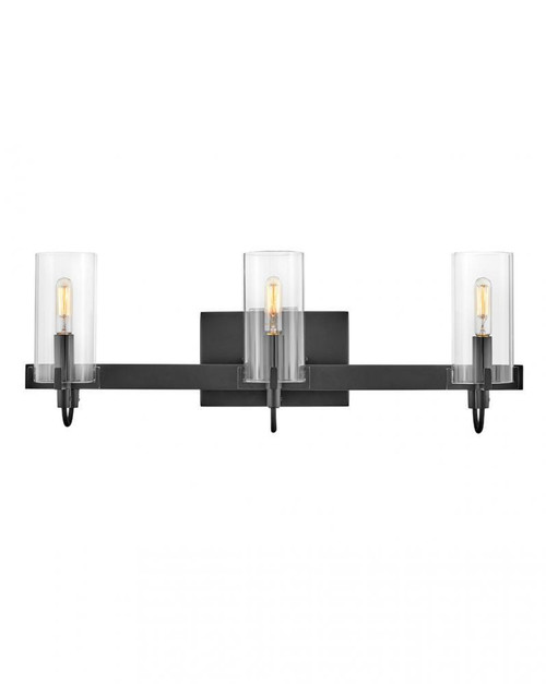 Hinkley Ryden Three Light Vanity Black 