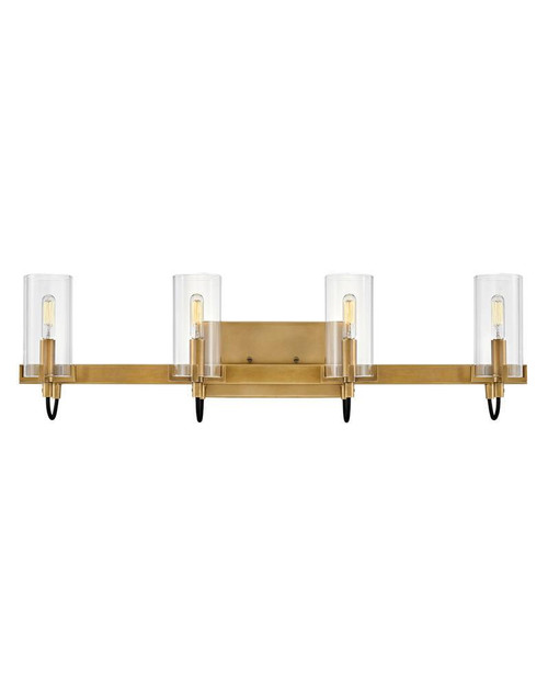Hinkley Ryden Four Light Vanity Heritage Brass 