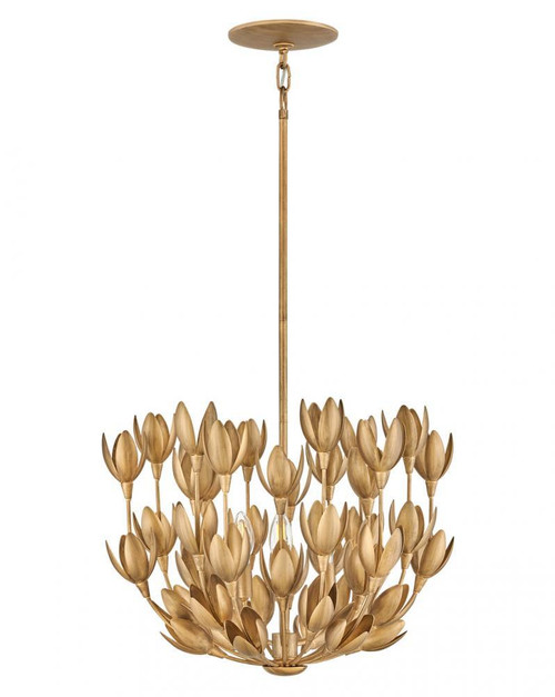 Hinkley Flora Medium Single Tier Pendant Burnished Gold 