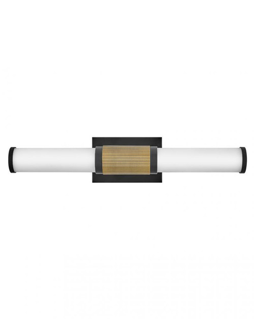Hinkley Zevi Medium LED Vanity Black, Lacquered Brass 