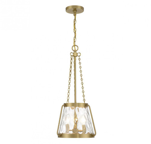 Savoy House Crawford Pendant, 3-Light, Warm Brass, Glass Shade, 25.5"H (7-1803-3-322 ALUMN) 