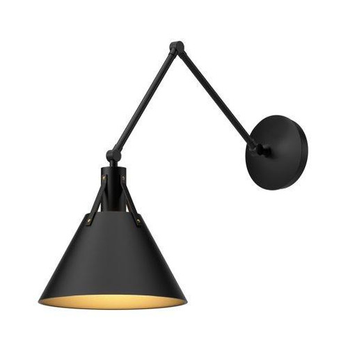 Alora Lighting Archer Wall/Vanity Light, 1-Light, Matte Black, 25.63"E 