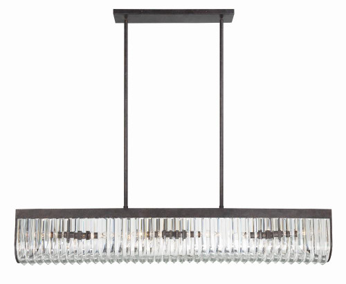 Crystorama Alister Chandelier - Charcoal Bronze, Hand Cut Crystal 8.5"H 