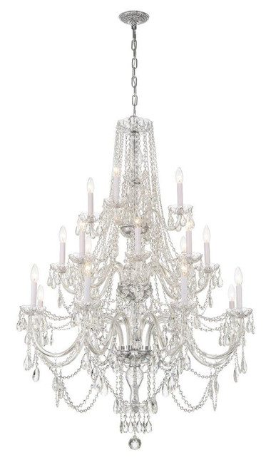 Crystorama Traditional Crystal Chandelier - Polished Chrome, Hand Cut Crystal 52.5"H 