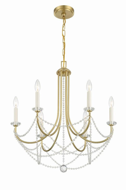 Crystorama Delilah Chandelier - Aged Brass 27.5"H 